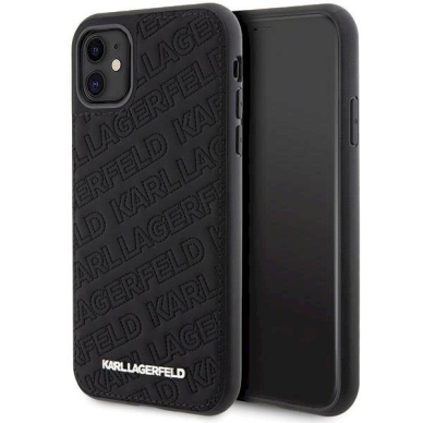 Karl Lagerfeld Quilted K Pattern dėklas skirtas iPhone 11 / Xr - Juodas Karl Lagerfeld Quilted K Pattern dėklas skirtas iPhone 11 / Xr - Juodas