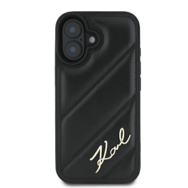 Dėklas Karl Lagerfeld Quilted Signature iPhone 16 Plus - Juodas 2 Dėklas Karl Lagerfeld Quilted Signature iPhone 16 Plus - Juodas 2
