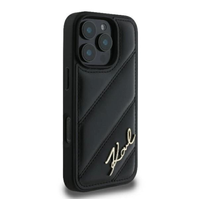 iPhone 16 Pro – Karl Lagerfeld Quilted Signature dėklas - Juodas 3