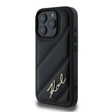 iPhone 16 Pro Max – Karl Lagerfeld Quilted Signature dėklas - Juodas 1