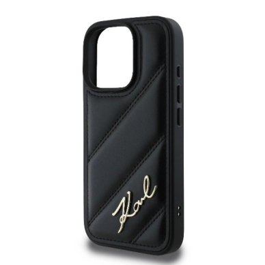 iPhone 16 Pro Max – Karl Lagerfeld Quilted Signature dėklas - Juodas 4