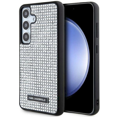 Originalus Karl Lagerfeld Dėklas Rhinestone Metal LogoSamsung Galaxy S24 - Sidabrinis Originalus Karl Lagerfeld Dėklas Rhinestone Metal LogoSamsung Galaxy S24 - Sidabrinis