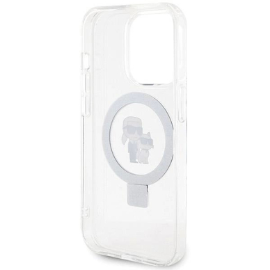 Karl Lagerfeld Ring Stand Karl&Choupette MagSafe dėklas skirtas iPhone 13 Pro Max - Baltas 6