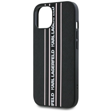 iPhone 15 Karl Lagerfeld Saffiano Athleisure Stripes Cord dėklas - rožinis 4