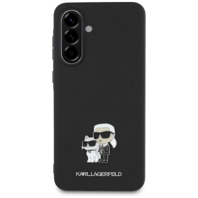 Samsung Galaxy A56 – Karl Lagerfeld Saffiano dėklas su K&C metaliniu logotipu - Juodas 1