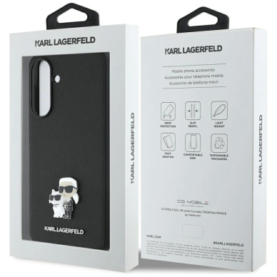 Samsung Galaxy A56 – Karl Lagerfeld Saffiano dėklas su K&C metaliniu logotipu - Juodas 6