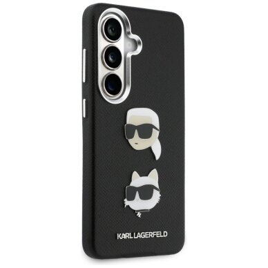 Samsung Galaxy S26+ Karl Lagerfeld Saffiano Double Heads Metal dėklas – juodas 3