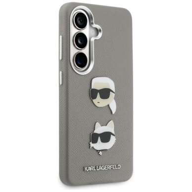 Samsung Galaxy S26 Karl Lagerfeld Saffiano Double Heads Metal dėklas – sidabrinis 3 Samsung Galaxy S26 Karl Lagerfeld Saffiano Double Heads Metal dėklas – sidabrinis 3
