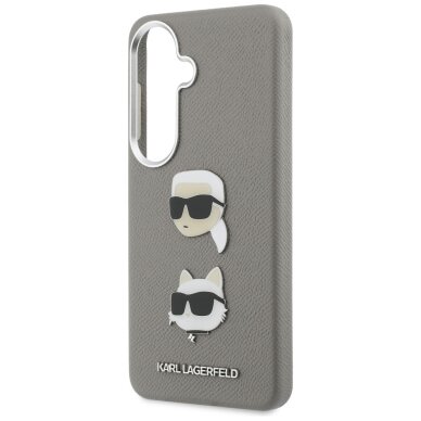 Samsung Galaxy S26 Karl Lagerfeld Saffiano Double Heads Metal dėklas – sidabrinis 5 Samsung Galaxy S26 Karl Lagerfeld Saffiano Double Heads Metal dėklas – sidabrinis 5