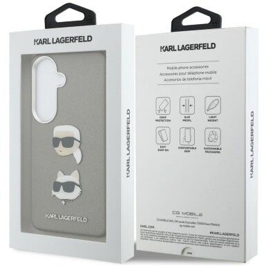 Samsung Galaxy S26 Karl Lagerfeld Saffiano Double Heads Metal dėklas – sidabrinis 7 Samsung Galaxy S26 Karl Lagerfeld Saffiano Double Heads Metal dėklas – sidabrinis 7