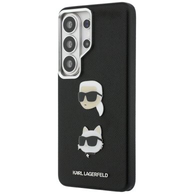 Samsung Galaxy S26 Ultra Karl Lagerfeld Saffiano Double Heads Metal dėklas – juodas 1