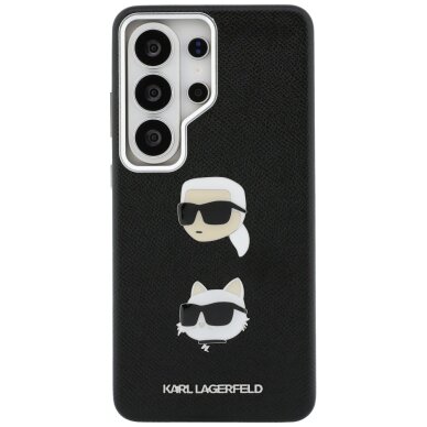 Samsung Galaxy S26 Ultra Karl Lagerfeld Saffiano Double Heads Metal dėklas – juodas 2
