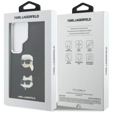 Samsung Galaxy S26 Ultra Karl Lagerfeld Saffiano Double Heads Metal dėklas – juodas 7