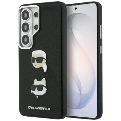 Samsung Galaxy S26 Ultra Karl Lagerfeld Saffiano Double Heads Metal dėklas – juodas Samsung Galaxy S26 Ultra Karl Lagerfeld Saffiano Double Heads Metal dėklas – juodas