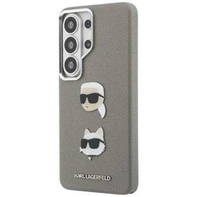 Samsung Galaxy S26 Ultra Karl Lagerfeld Saffiano Double Heads Metal dėklas – sidabrinis 1