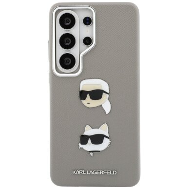 Samsung Galaxy S26 Ultra Karl Lagerfeld Saffiano Double Heads Metal dėklas – sidabrinis 2