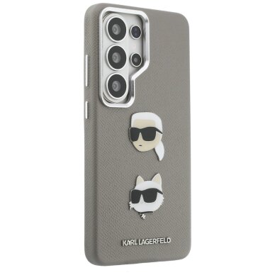 Samsung Galaxy S26 Ultra Karl Lagerfeld Saffiano Double Heads Metal dėklas – sidabrinis 3
