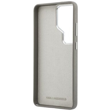 Samsung Galaxy S26 Ultra Karl Lagerfeld Saffiano Double Heads Metal dėklas – sidabrinis 6