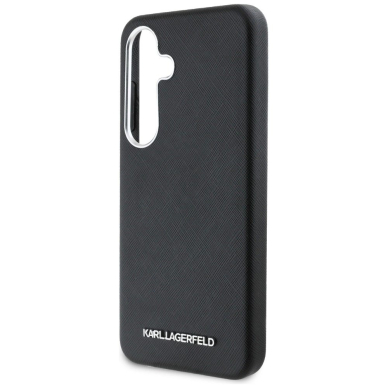Karl Lagerfeld Saffiano Full Wrapped Elongated Metal Logo MagSafe Dėklas skirtas Samsung Galaxy S25+ - Juodas 5