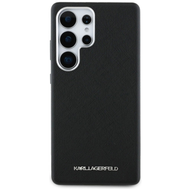 Karl Lagerfeld Saffiano Full Wrapped Elongated Metal Logo MagSafe Dėklas skirtas Samsung Galaxy S25 Ultra - Juodas 2