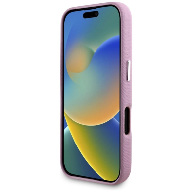 Karl Lagerfeld Saffiano Full Wrapped Elongated Metal Logo MagSafe iPhone 16 Dėklas - Rožinis 4 Karl Lagerfeld Saffiano Full Wrapped Elongated Metal Logo MagSafe iPhone 16 Dėklas - Rožinis 4