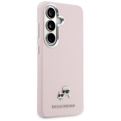 Samsung Galaxy S26 Karl Lagerfeld Saffiano KC Metal Logo MagSafe dėklas – rožinis 3