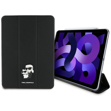 Karl Lagerfeld Saffiano Magnetinis Karl & Choupette iPad Air 11&quot; 2024 Book Cover Dėklas - Juodas