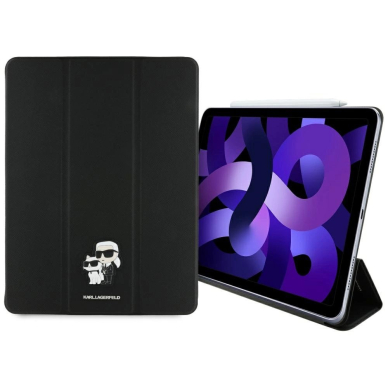 Karl Lagerfeld Saffiano Magnetinis Karl & Choupette iPad Air 13&quot; 2024 Book Cover Dėklas - Juodas