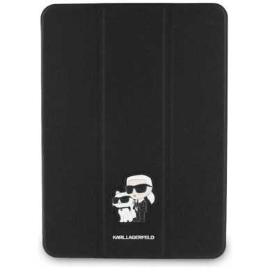 Karl Lagerfeld Saffiano Magnetinis Karl & Choupette iPad Pro 11&quot; 2024 Book Cover Dėklas - Juodas 1