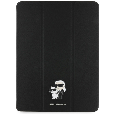 Karl Lagerfeld Saffiano Magnetinis Karl & Choupette iPad Pro 13&quot; 2024 Book Cover Dėklas - Juodas 1