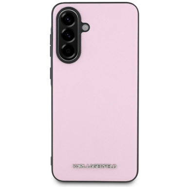 Karl Lagerfeld Saffiano Metal Logo Dėklas skirtas Samsung Galaxy A56 - Rožinis 1