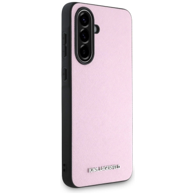 Karl Lagerfeld Saffiano Metal Logo Dėklas skirtas Samsung Galaxy A56 - Rožinis 2