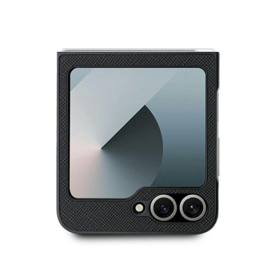 Karl Lagerfeld Saffiano Metal Pin Dėklas Samsung Galaxy Z Flip 6 - juodas 2 Karl Lagerfeld Saffiano Metal Pin Dėklas Samsung Galaxy Z Flip 6 - juodas 2