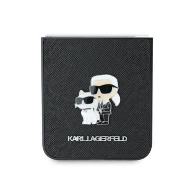 Karl Lagerfeld Saffiano Metal Pin Dėklas Samsung Galaxy Z Flip 6 - juodas 4 Karl Lagerfeld Saffiano Metal Pin Dėklas Samsung Galaxy Z Flip 6 - juodas 4