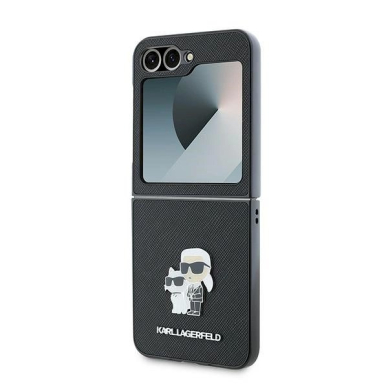Karl Lagerfeld Saffiano Metal Pin Dėklas Samsung Galaxy Z Flip 6 - juodas 5 Karl Lagerfeld Saffiano Metal Pin Dėklas Samsung Galaxy Z Flip 6 - juodas 5