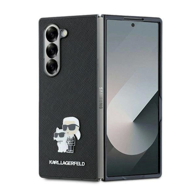 Karl Lagerfeld Saffiano Metal Pin Dėklas Samsung Galaxy Z Fold 6 - juodas Karl Lagerfeld Saffiano Metal Pin Dėklas Samsung Galaxy Z Fold 6 - juodas