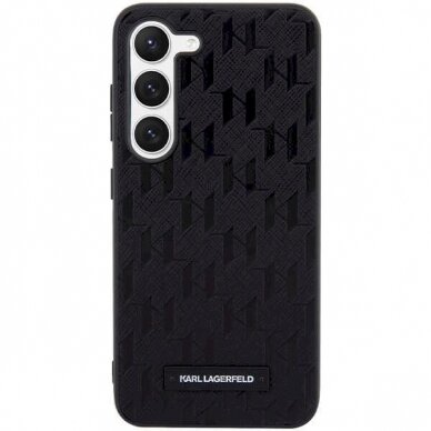 Karl Lagerfeld Saffiano Mono Metal Logo dėklas Samsung Galaxy S24 - Juodas 2 Karl Lagerfeld Saffiano Mono Metal Logo dėklas Samsung Galaxy S24 - Juodas 2