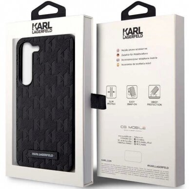 Karl Lagerfeld Saffiano Mono Metal Logo dėklas Samsung Galaxy S24 - Juodas 7 Karl Lagerfeld Saffiano Mono Metal Logo dėklas Samsung Galaxy S24 - Juodas 7