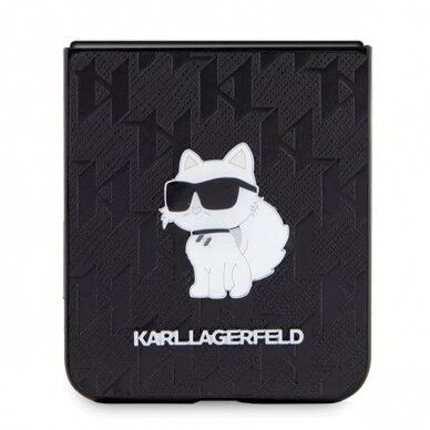 Dėklas Karl Lagerfeld Saffiano Monogram Choupette Pin case for Samsung Galaxy Z Flip 5 - Juodas 4 Dėklas Karl Lagerfeld Saffiano Monogram Choupette Pin case for Samsung Galaxy Z Flip 5 - Juodas 4