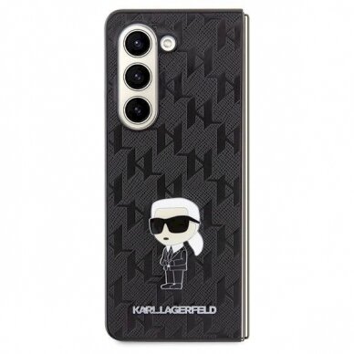 Karl Lagerfeld Saffiano Monogram Ikonik Pin dėklas skirtas Samsung Galaxy Z Fold 5 - Juodas 1 Karl Lagerfeld Saffiano Monogram Ikonik Pin dėklas skirtas Samsung Galaxy Z Fold 5 - Juodas 1