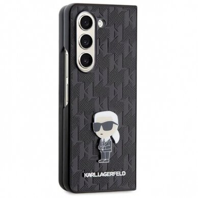 Karl Lagerfeld Saffiano Monogram Ikonik Pin dėklas skirtas Samsung Galaxy Z Fold 5 - Juodas 4 Karl Lagerfeld Saffiano Monogram Ikonik Pin dėklas skirtas Samsung Galaxy Z Fold 5 - Juodas 4