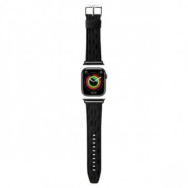 Karl Lagerfeld Saffiano Monogram Apyrankė Apple Watch 38/40/41mm - Juodas Karl Lagerfeld Saffiano Monogram Apyrankė Apple Watch 38/40/41mm - Juodas