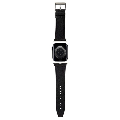 Apple Watch 42/44/45/49mm Karl Lagerfeld Saffiano Monogram dirželis – juodas 1