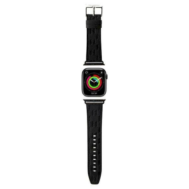Apple Watch 42/44/45/49mm Karl Lagerfeld Saffiano Monogram dirželis – juodas