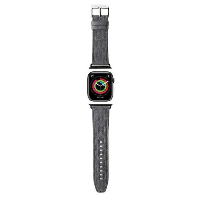 Apple Watch 42/44/45/49mm Karl Lagerfeld Saffiano Monogram apyrankė – sidabrinis