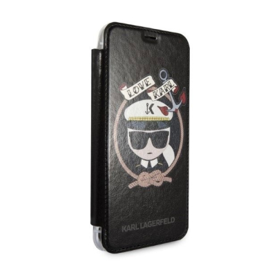 Karl Lagerfeld Signature Glitter iPhone X/Xs Dėklas - Juodas 5