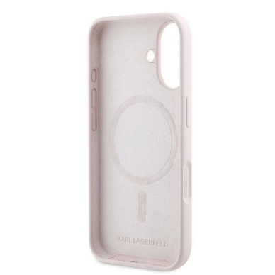 Karl Lagerfeld Silikoninis Dėklas Heads Print MagSafe skirtas iPhone 16 Plus - Rožinis 6
