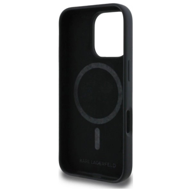 Karl Lagerfeld Silikoninis Dėklas Heads Print MagSafe skirtas iPhone 16 Pro - Juodas 6
