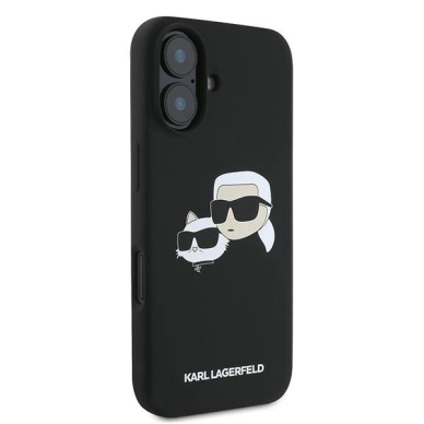 Karl Lagerfeld Silikoninis Dėklas Nauble Heads Print MagSafe skirtas iPhone 16 Plus - Juodas 3