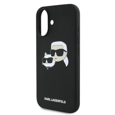 Karl Lagerfeld Silikoninis Dėklas Nauble Heads Print MagSafe skirtas iPhone 16 Plus - Juodas 5